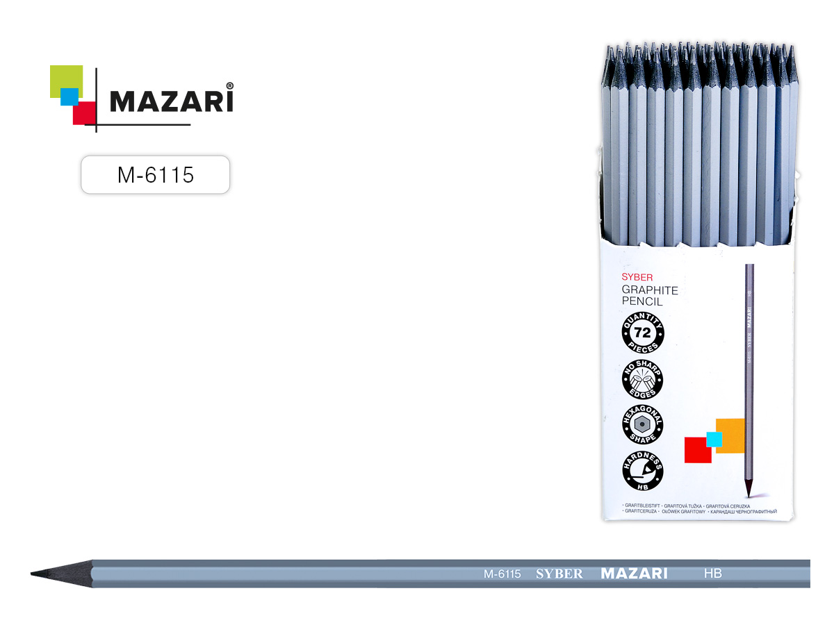 Карандаш прост. Mazari Syber (уп.72)