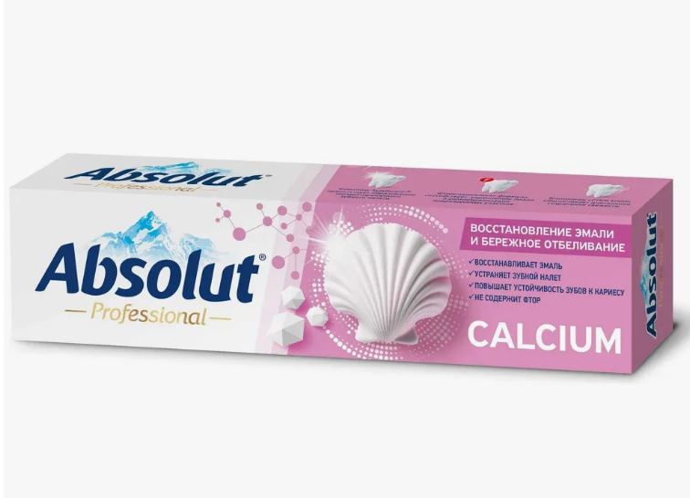 Зубн.паста Абсолют 110мл. Calcium Восстановление эмали и бережное отбеливание (24)