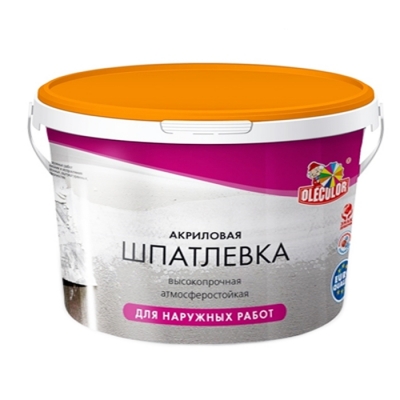 Шпатлевка OLECOLOR акриловая д/наружних работ 1,6кг.(8)