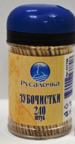 Зубочистки Русалочка 240шт. пл.банка с дозатором 437708