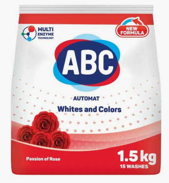 Стир.порошок ABC авт. 1,5кг Роза