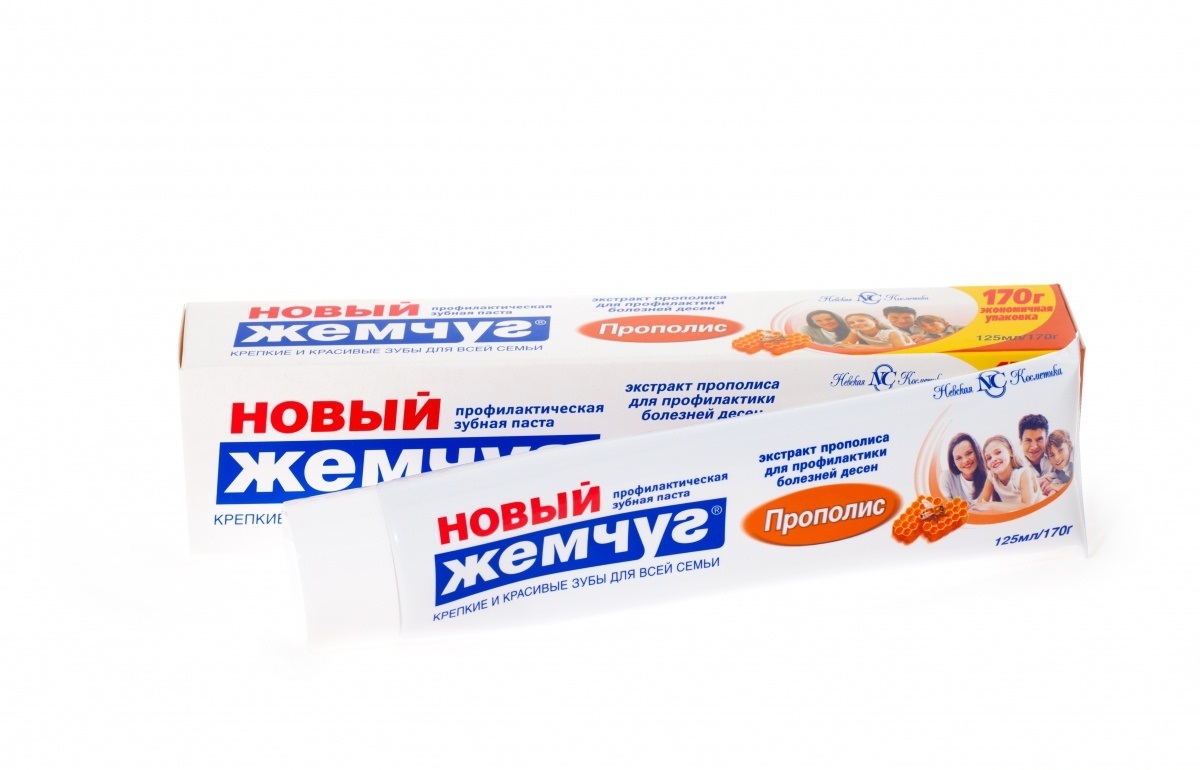 Зубн.паста Новый жемчуг 100мл. Прополис в/ф