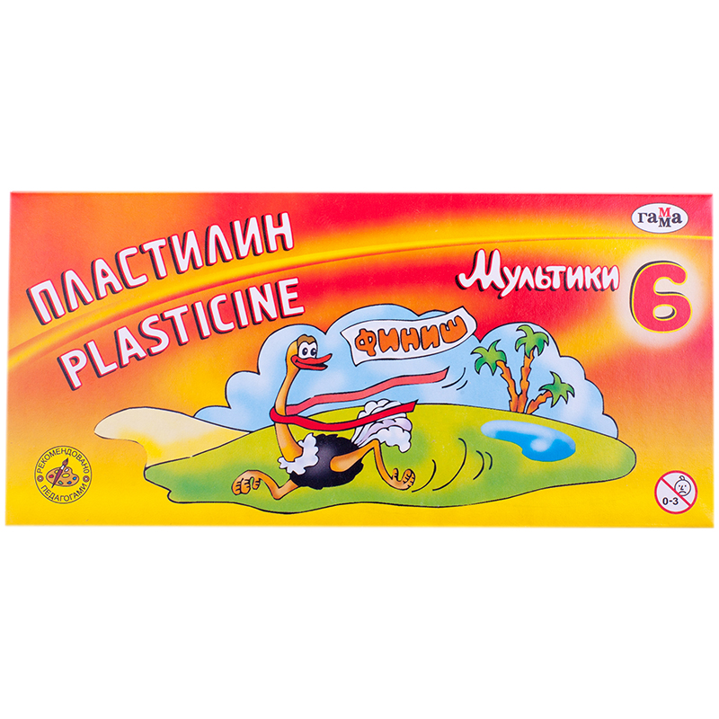 Пластилин 6цв. Гамма Мультики 120г.