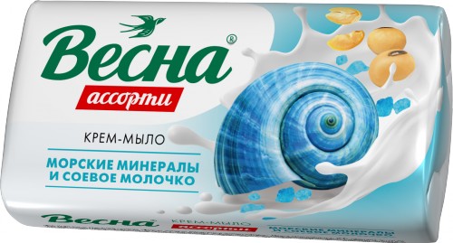 Мыло Весна 90г. Мор.минералы и соевое молочко 6206 (уп.6) (72)
