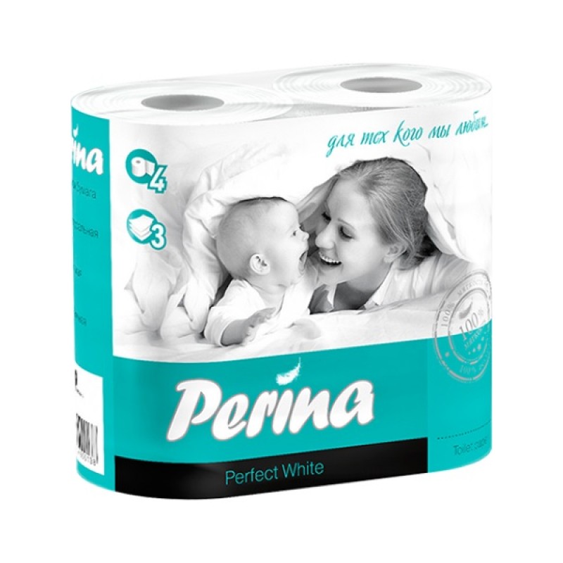 Туалетная бумага Perina 3сл. 4рул. Белая