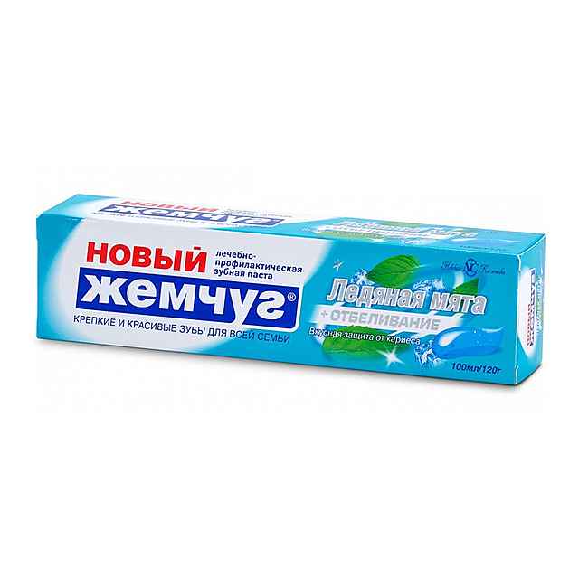 Зубн.паста Новый жемчуг 100мл. Ледяная мята отбел.