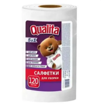 Салфетки в рулоне QUALITA 120шт. вискозные Optima (12)