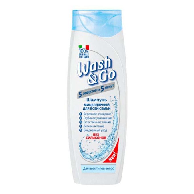 Шампунь Wash&Go 400мл. мицеллярный д/всех типов волос