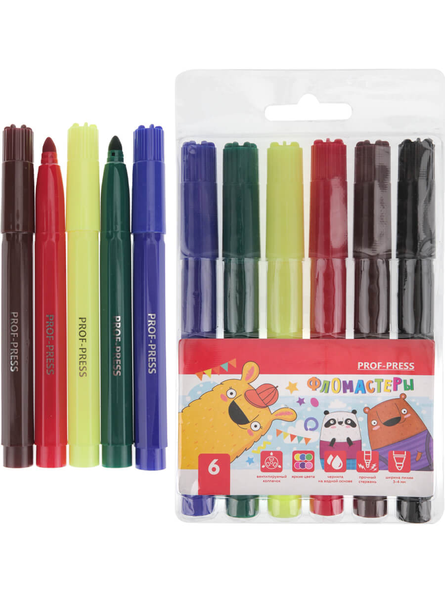 Фломастеры 6цв. JUMBO FRIENDS вент.
