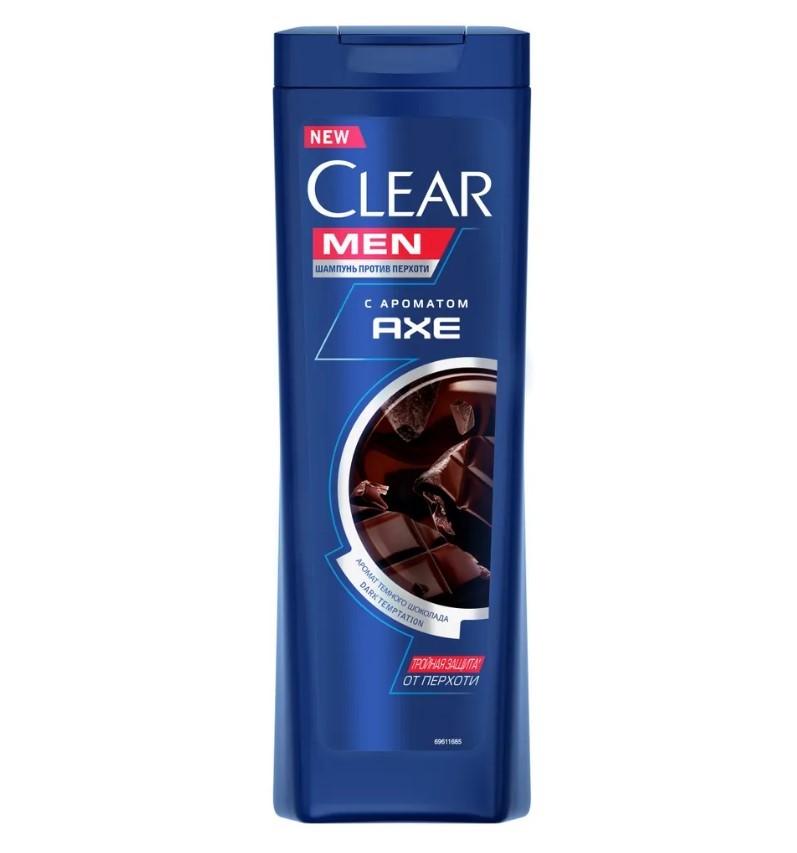 Шампунь CLEAR 400мл муж. Axe Dark Temptation против перхоти с ароматом темного шоколада (12)